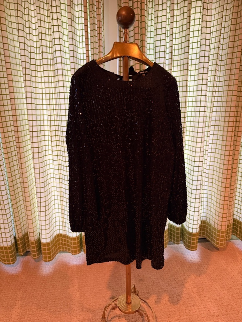 Sugarlips Black Sequin Sleeveless Party Top